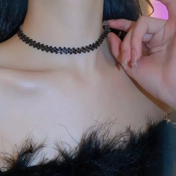 Black Onyx choker necklace - Picture 2 of 5